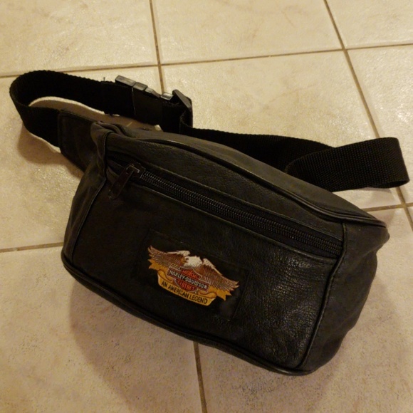 harley davidson leather fanny pack